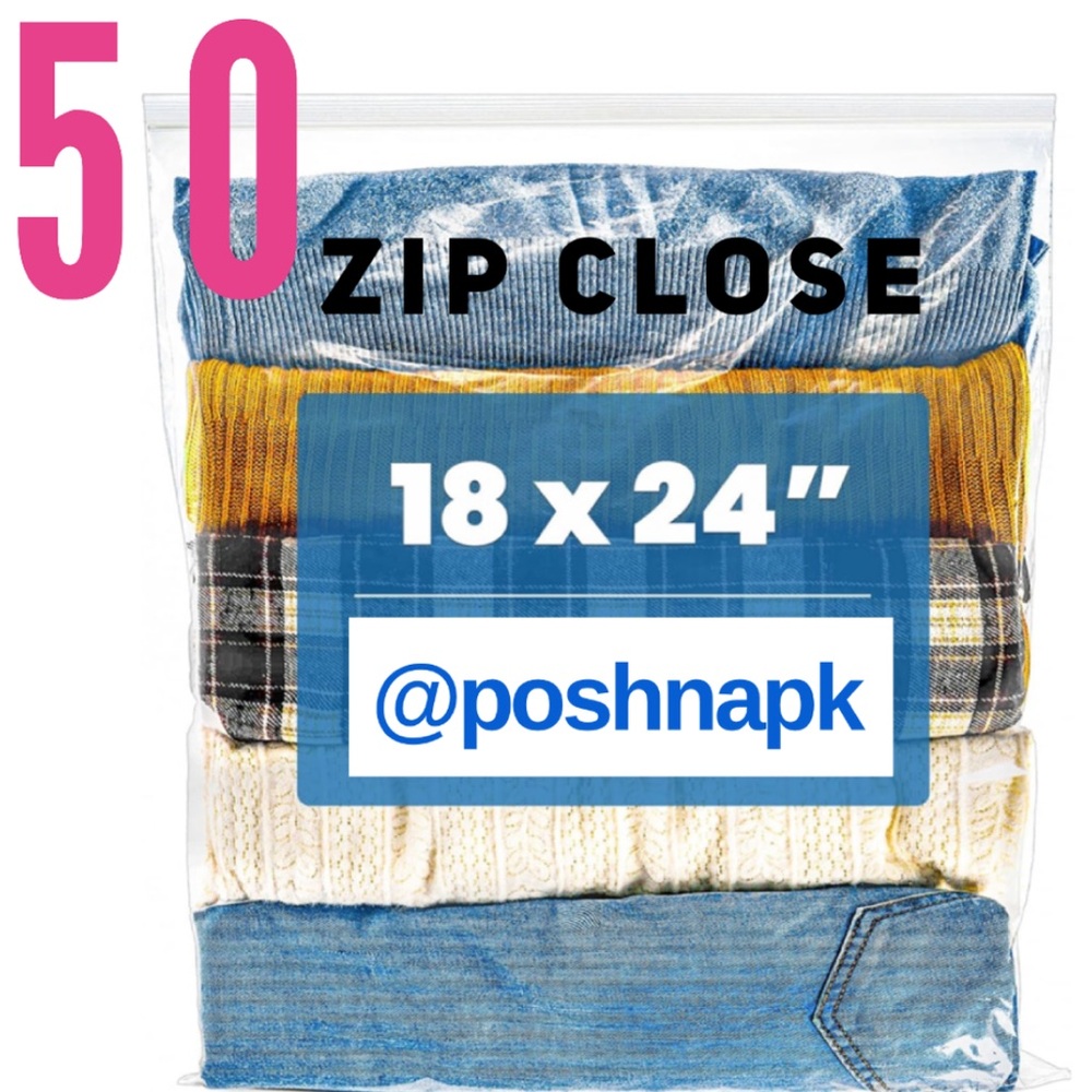 50 XLarge Clear Zip Poly Bags 18 x 24 inch